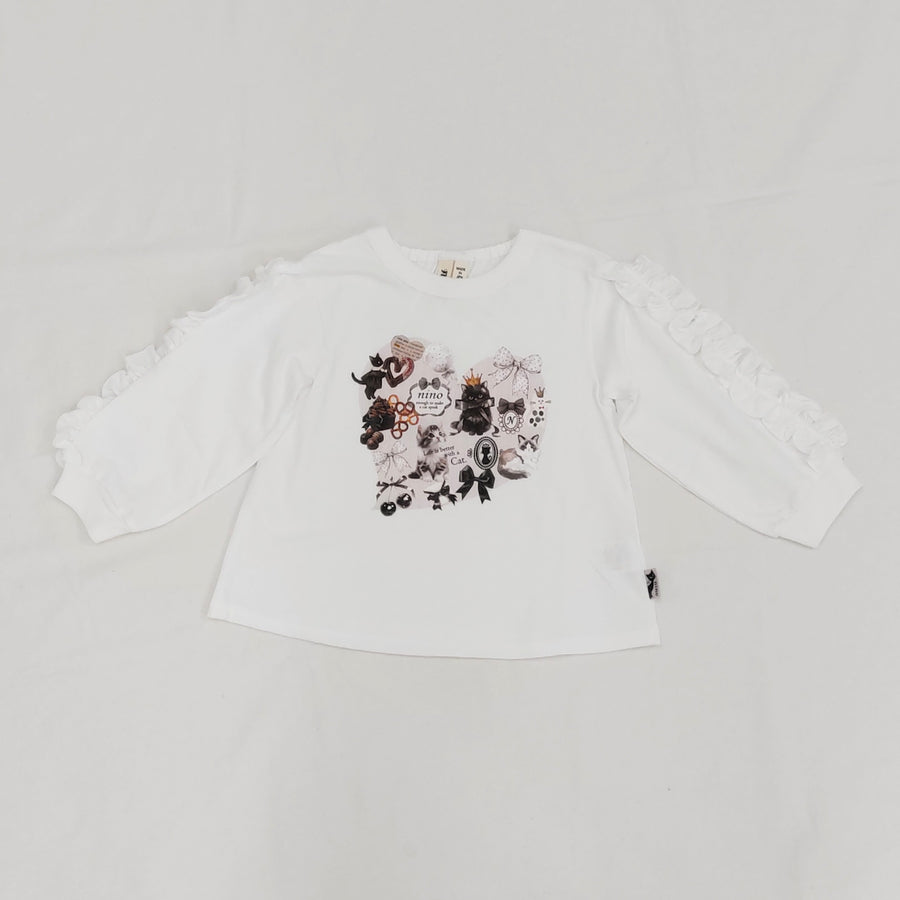 オリジナルねこプリント　袖フリルロングTee☆
