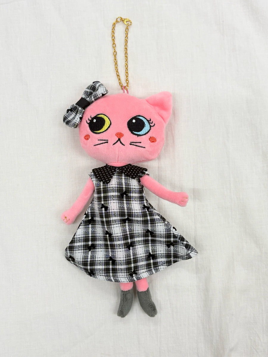 Check and ribbon monotone dress