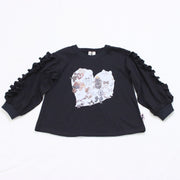 オリジナルねこプリント　袖フリルロングTee☆
