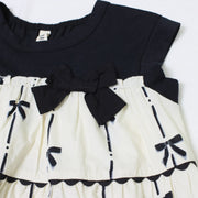 【130～140cm】ワンピース/ ティアードリボンプリント
