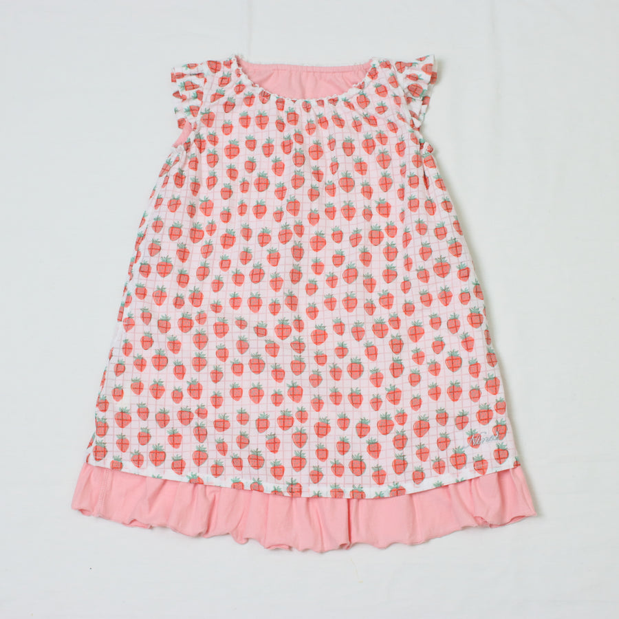 【90～120cm】リバーシブルワンピース/ シアーチェックストロベリー