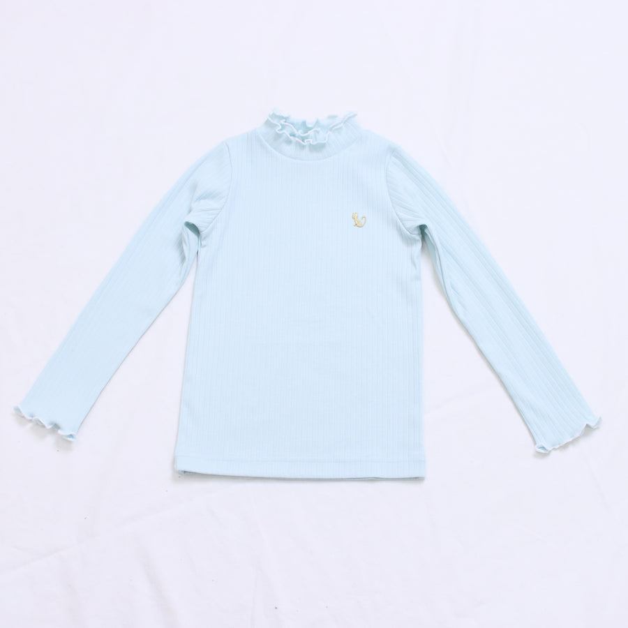 針抜きフライス 衿フリルTee☆