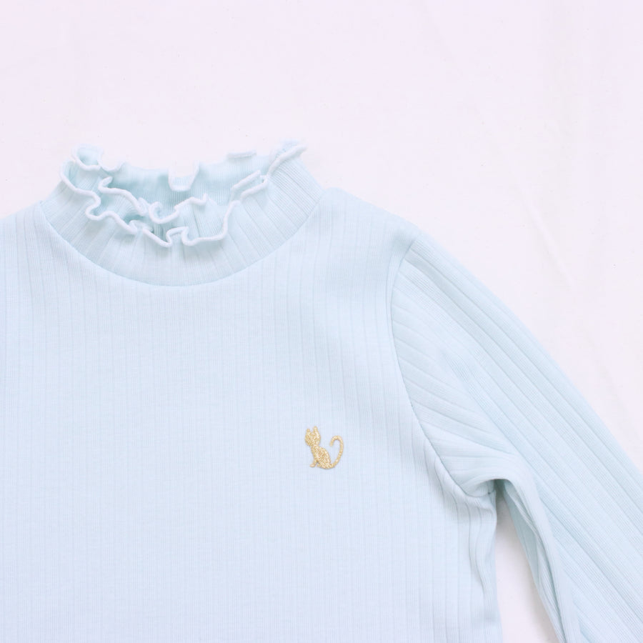 針抜きフライス 衿フリルTee☆