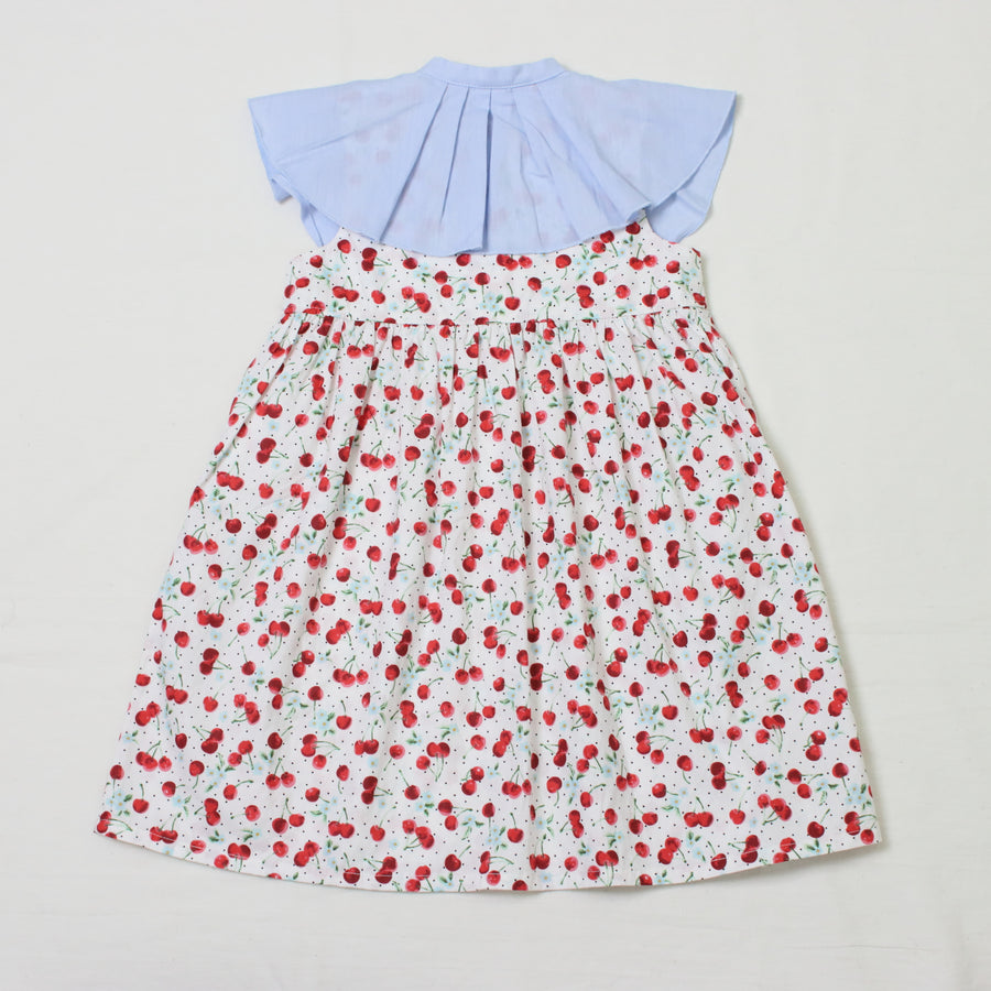 チェリープリントBIGタック衿ワンピース【90～120cm】