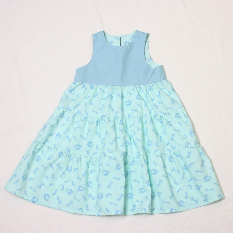 ティアードねこプリントワンピース