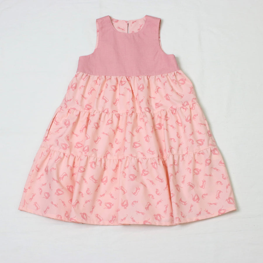 ティアードねこプリントワンピース