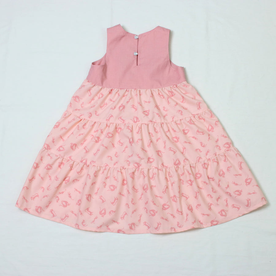 ティアードねこプリントワンピース