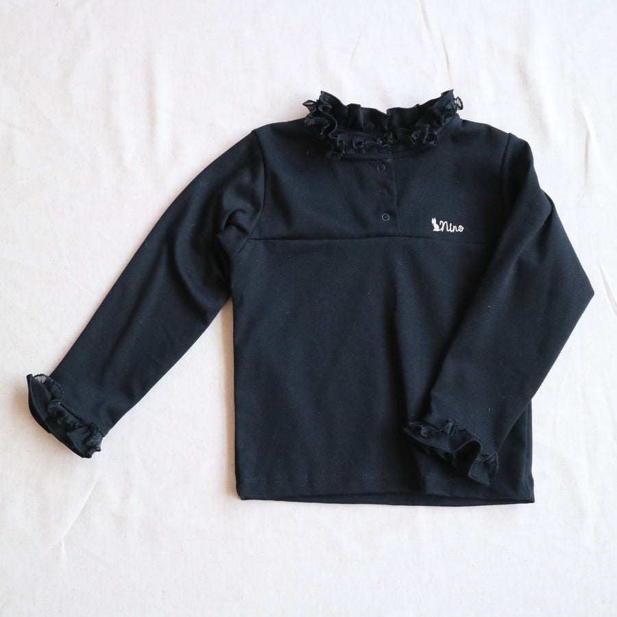 [90~120cm] Ruffled collar T-shirt