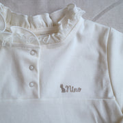 [90~120cm] Ruffled collar T-shirt
