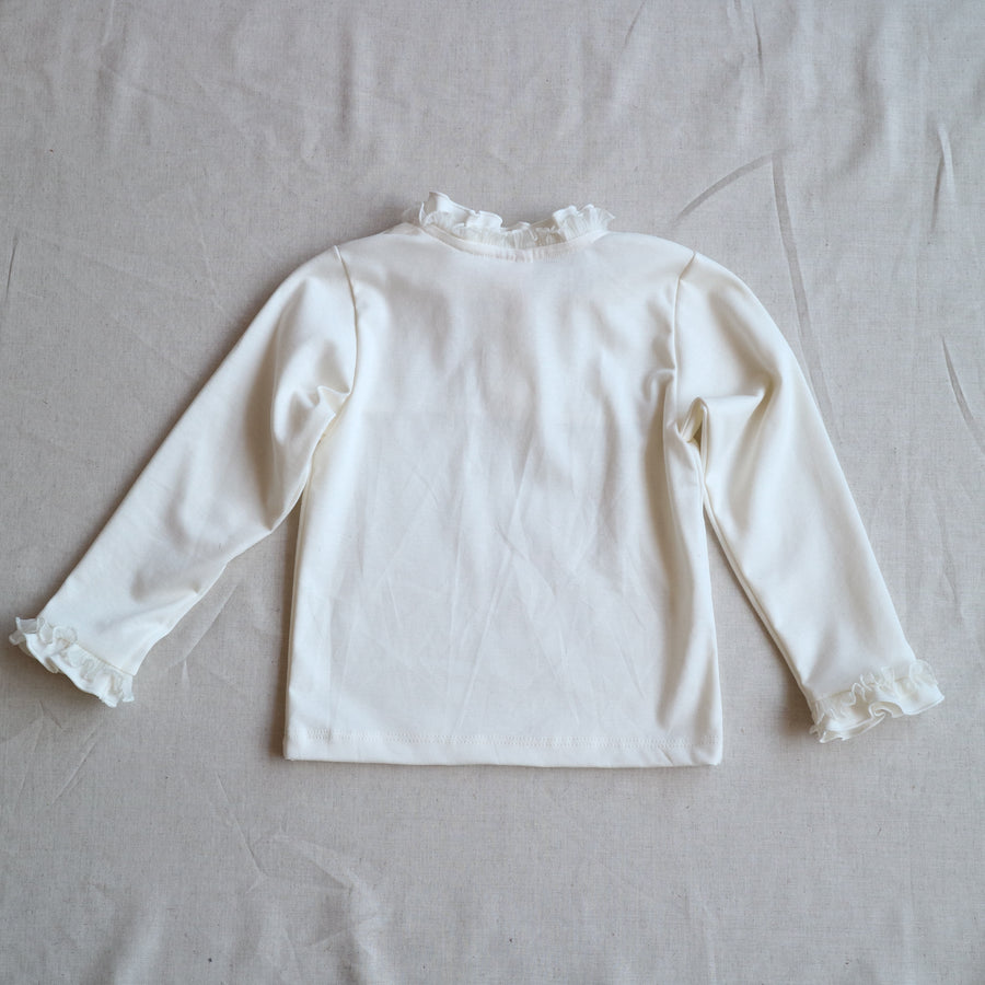 [90~120cm] Ruffled collar T-shirt