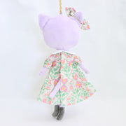衿付きフラワープリントティアードワンピース