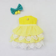 レース×ギンガムティアードのレモンなワンピース