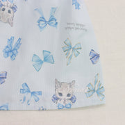 オリジナルねこプリントフリルリボンワンピース