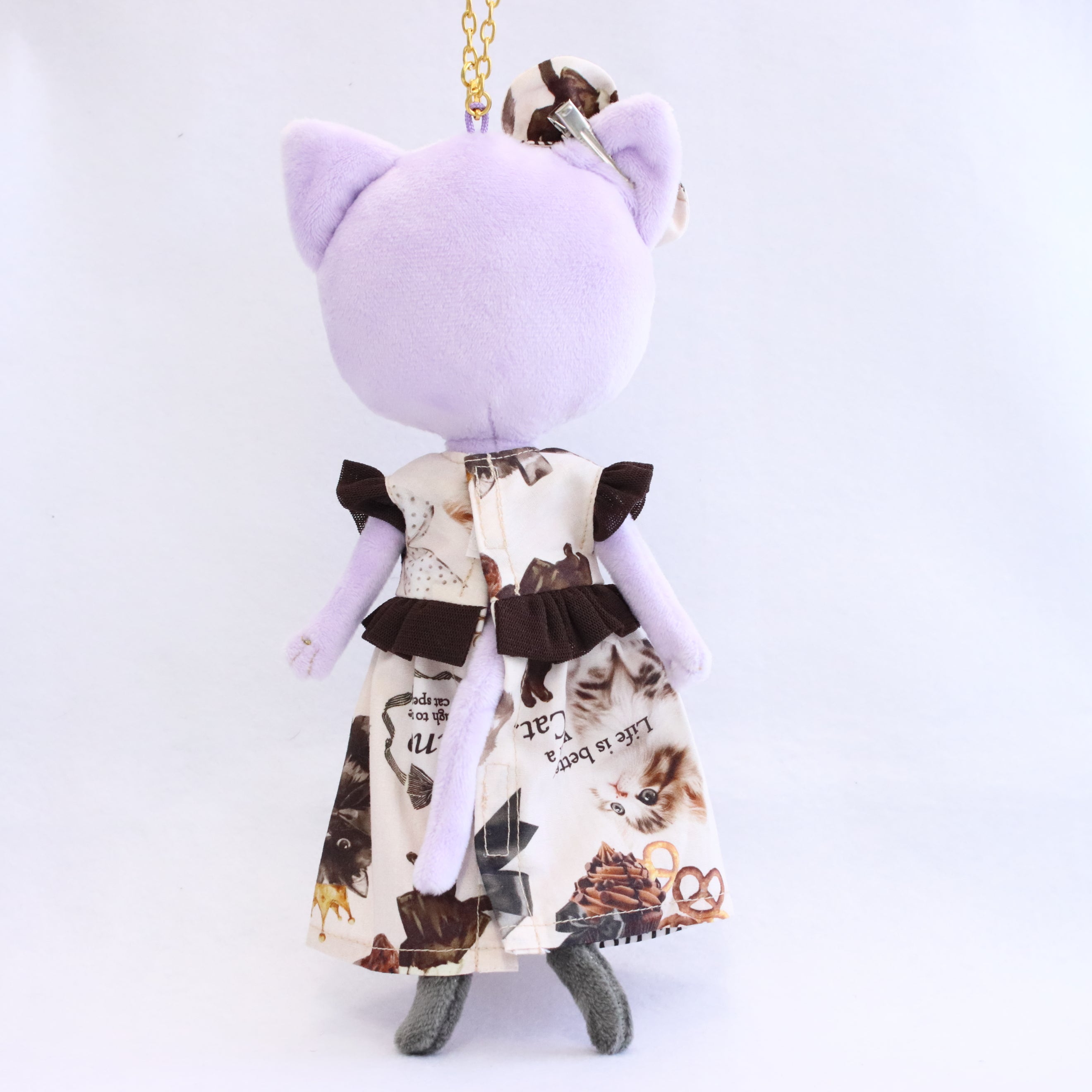 ninoオリジナルブラウンねこプリントワンピース