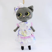 ninoオリジナルパープルねこプリントワンピース