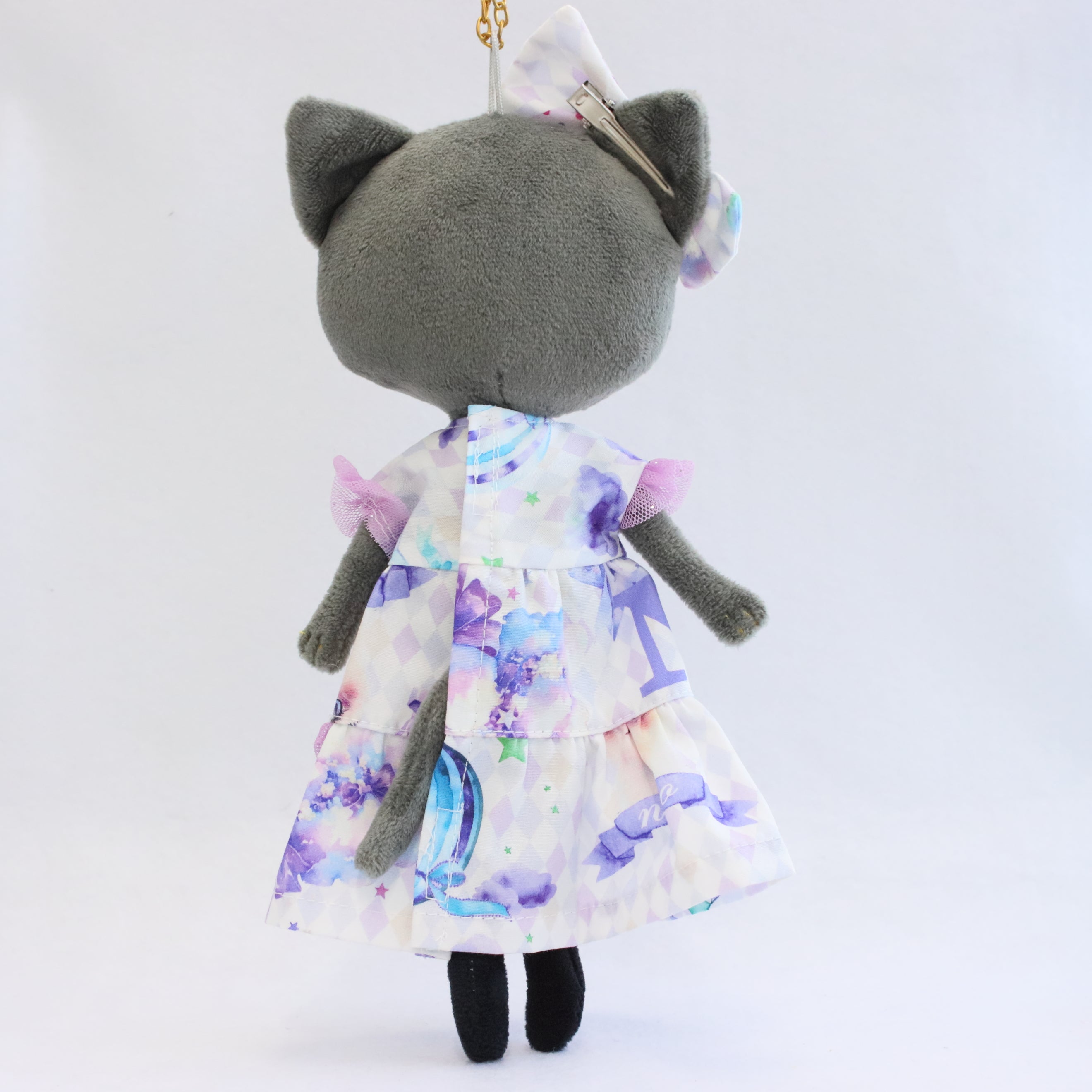 ninoオリジナルパープルねこプリントワンピース