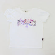 ラベンダーねこプリント パフスリーブTeeシャツ
