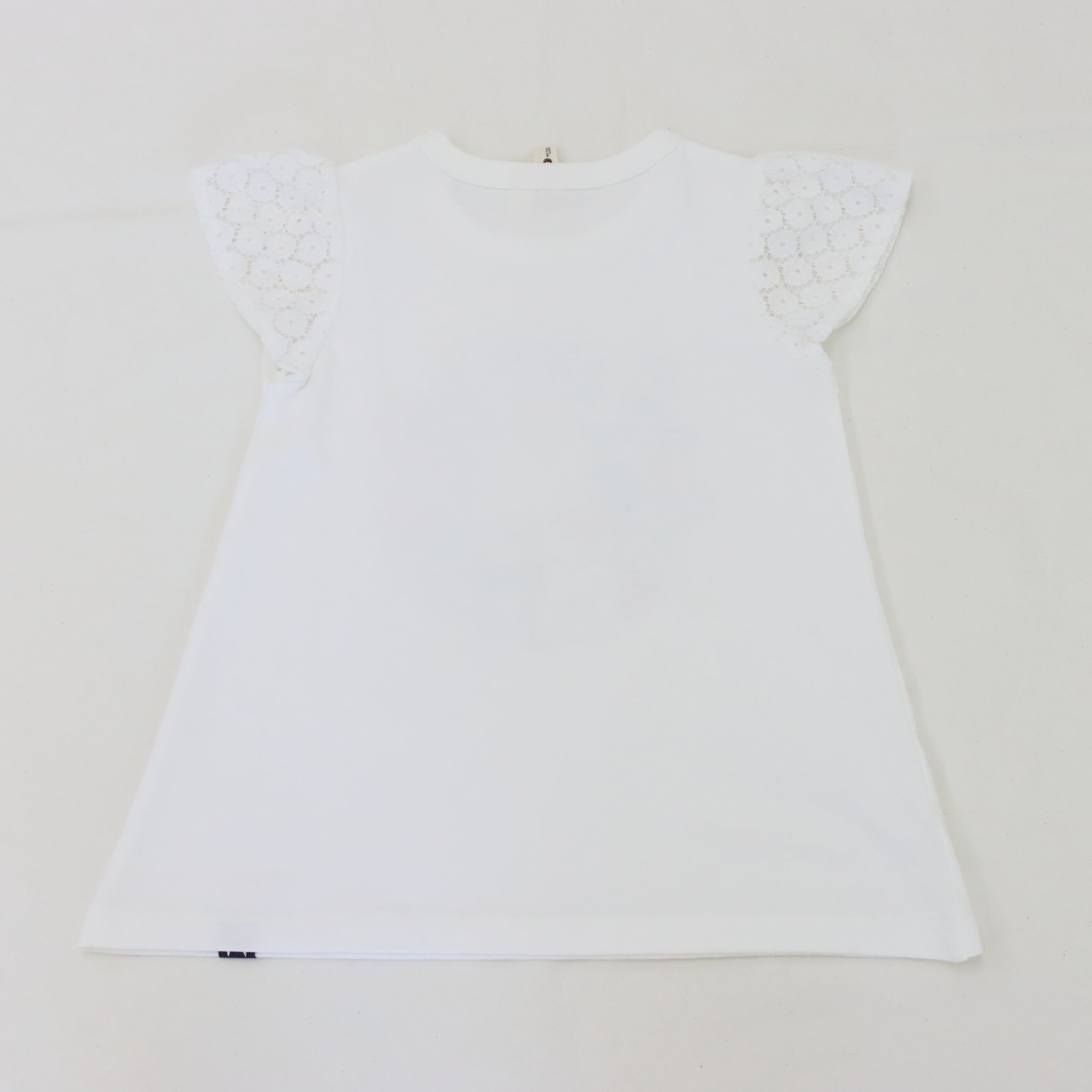 ミントストライプねこプリント 袖レースTeeシャツ☆