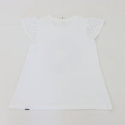 ミントストライプねこプリント 袖レースTeeシャツ☆
