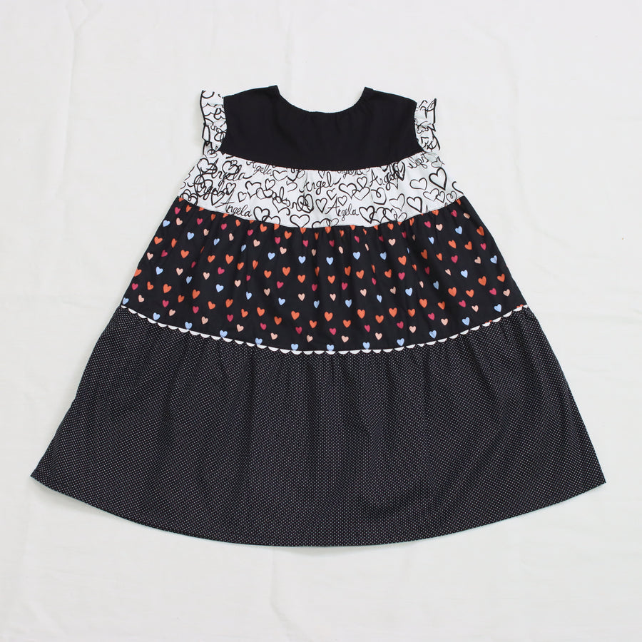 Tiered heart print dress