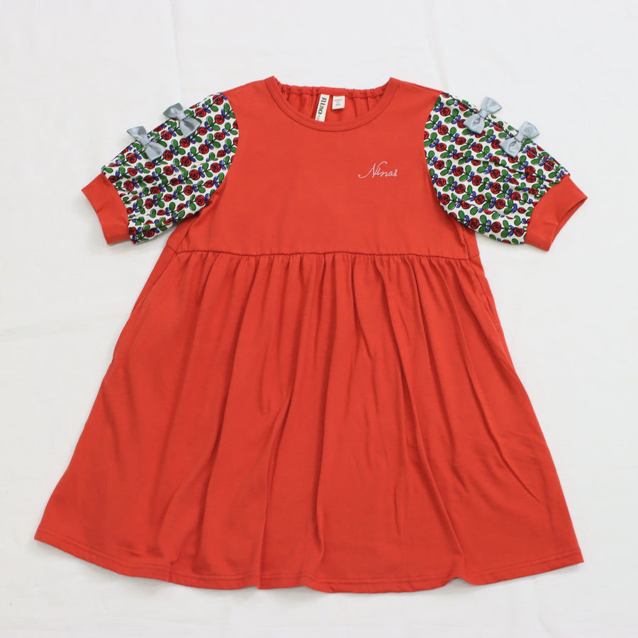 Sleeve flower print dress