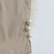 パール釦 6分丈パンツ