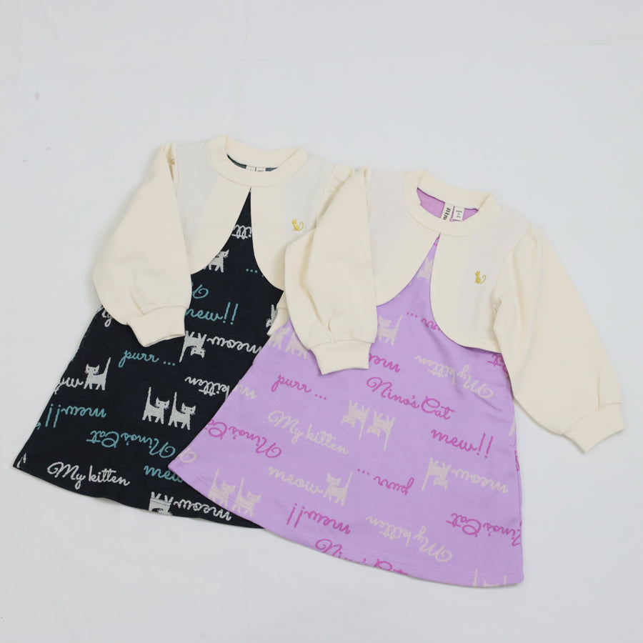 ロゴ＆CATジャガード　ボレロワンピース☆