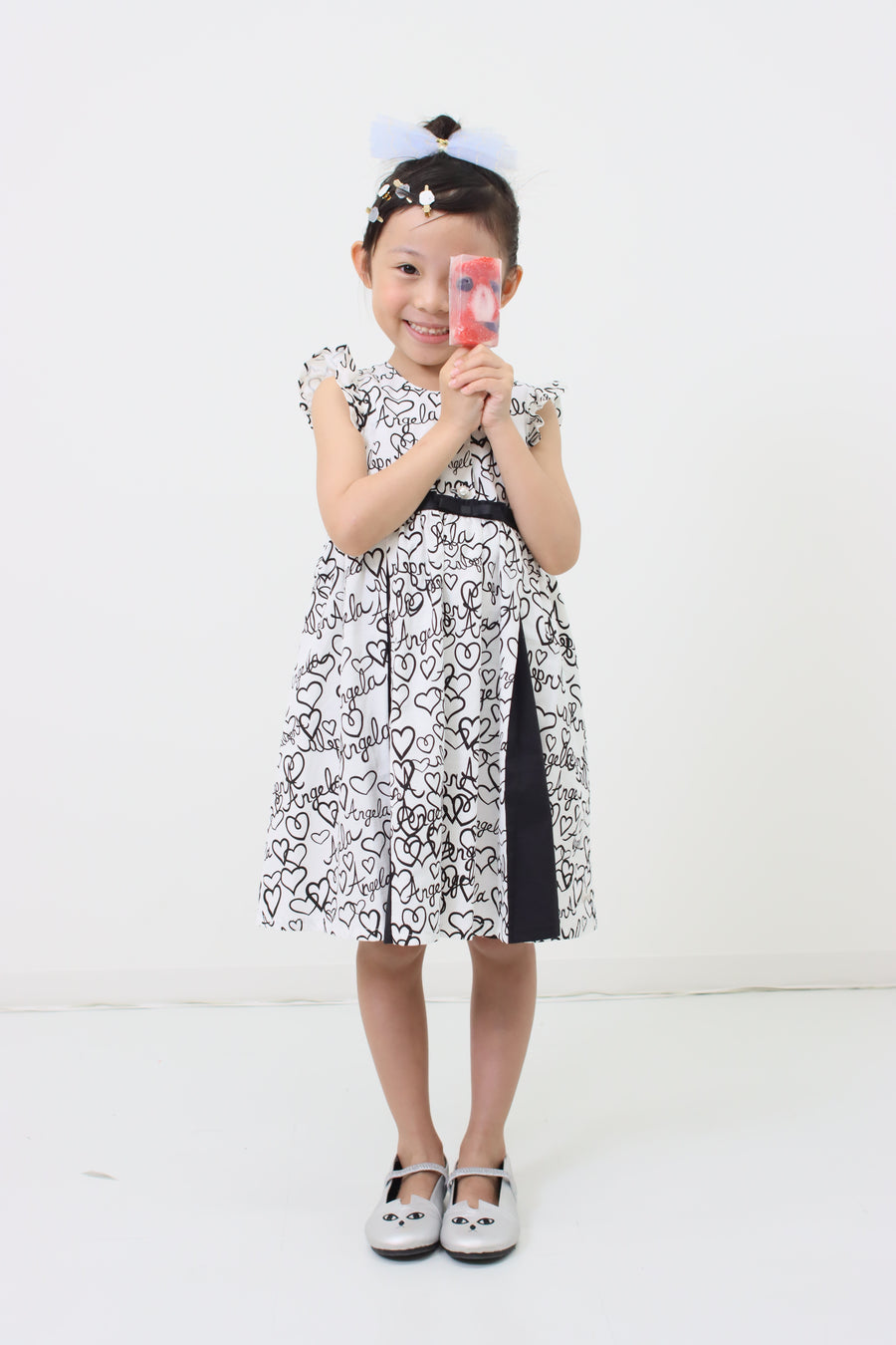 Heart logo print dress