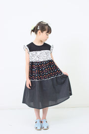 Tiered heart print dress