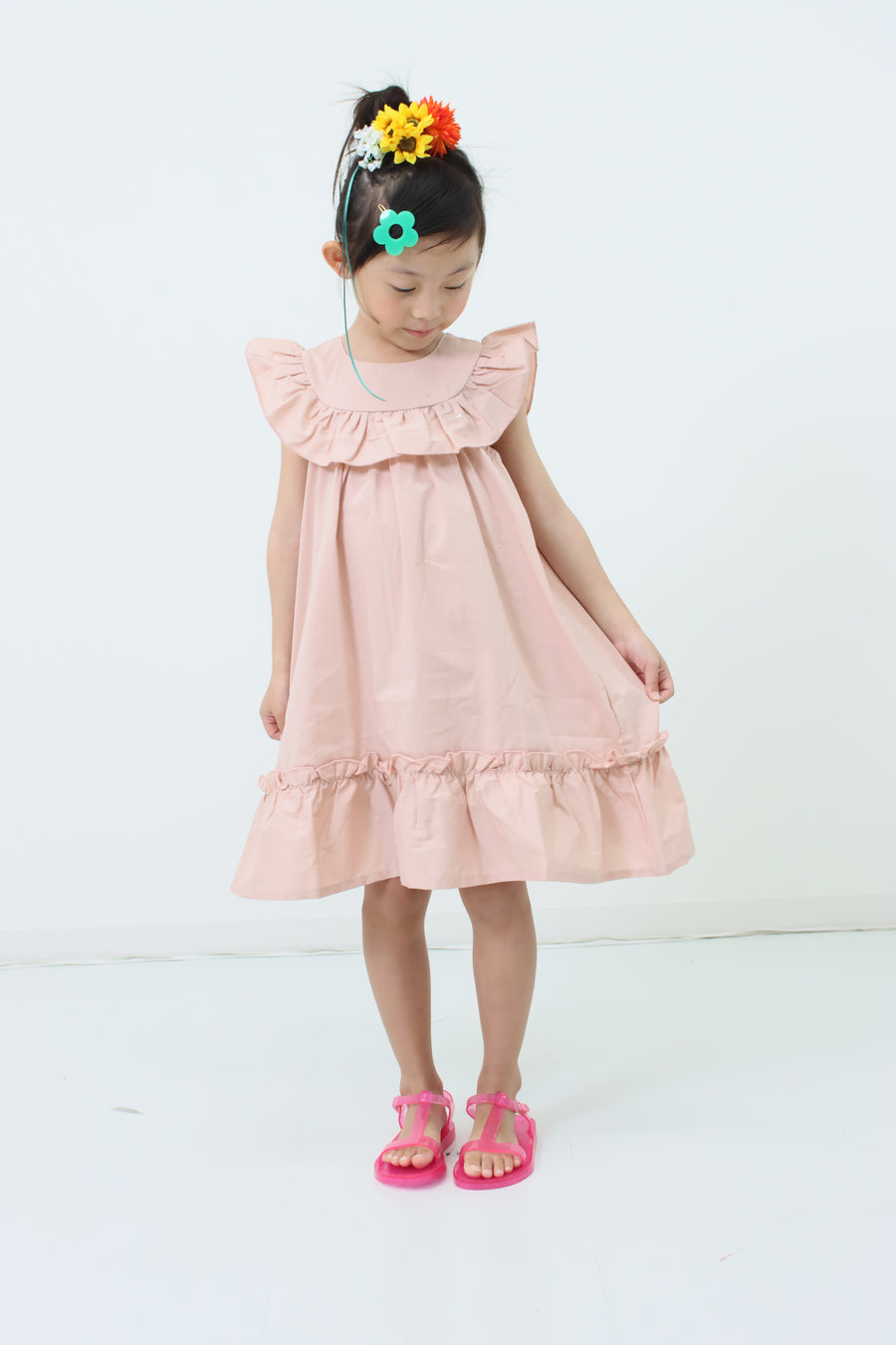 York frill cat embroidery dress