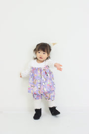 コラージュねこプリントベービースーツ