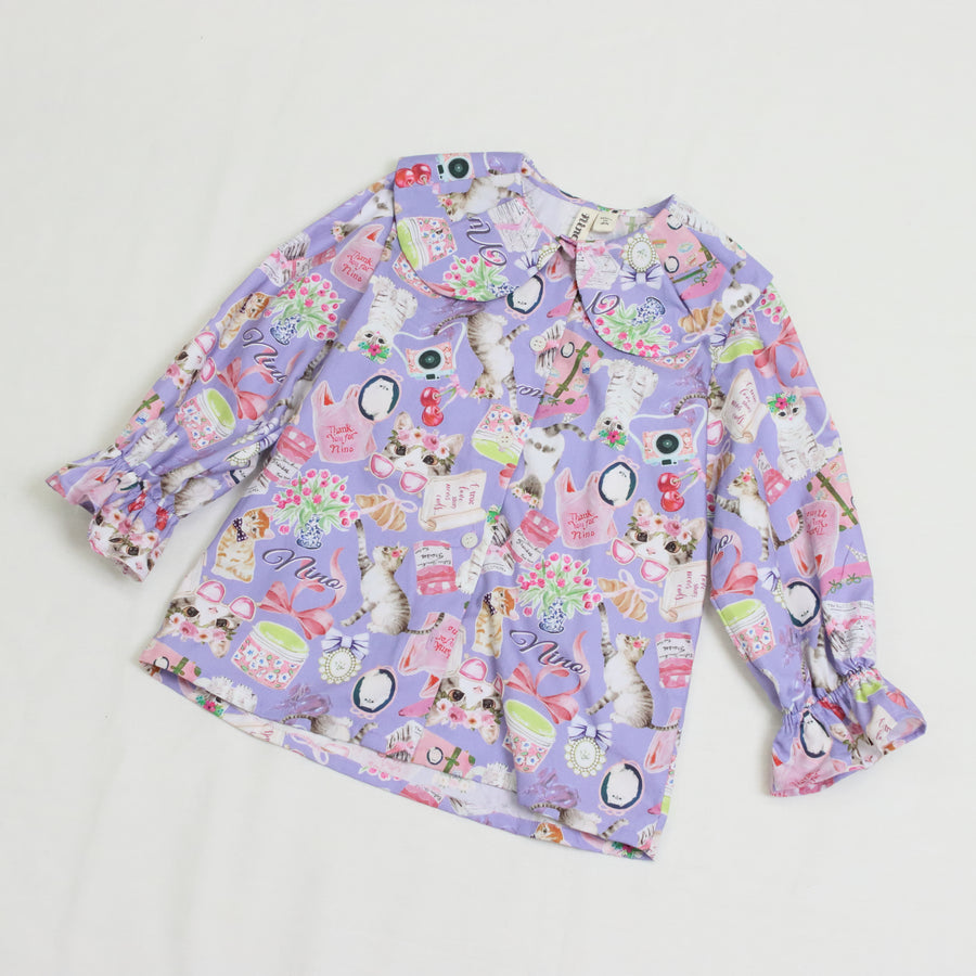 オリジナルねこプリントブラウス
