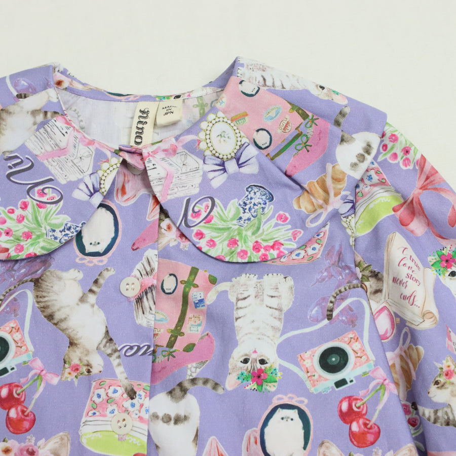 オリジナルねこプリントブラウス