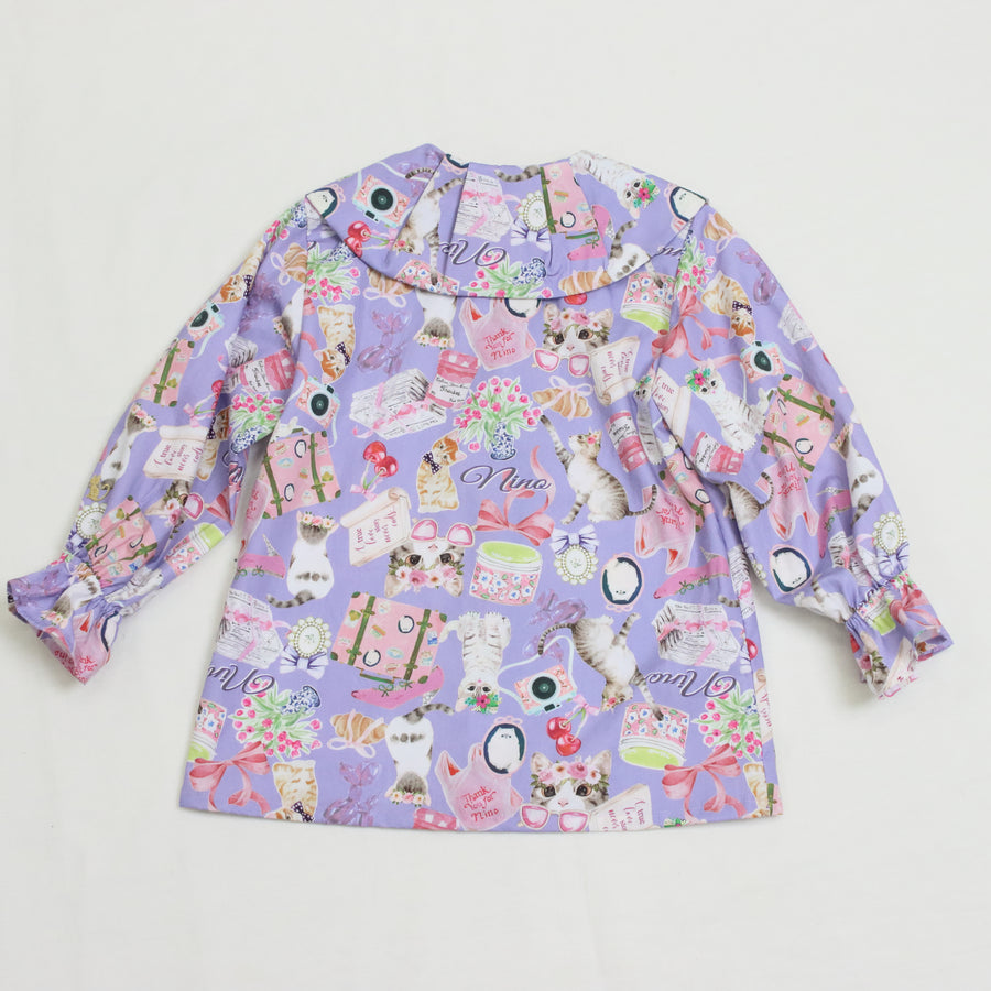 オリジナルねこプリントブラウス