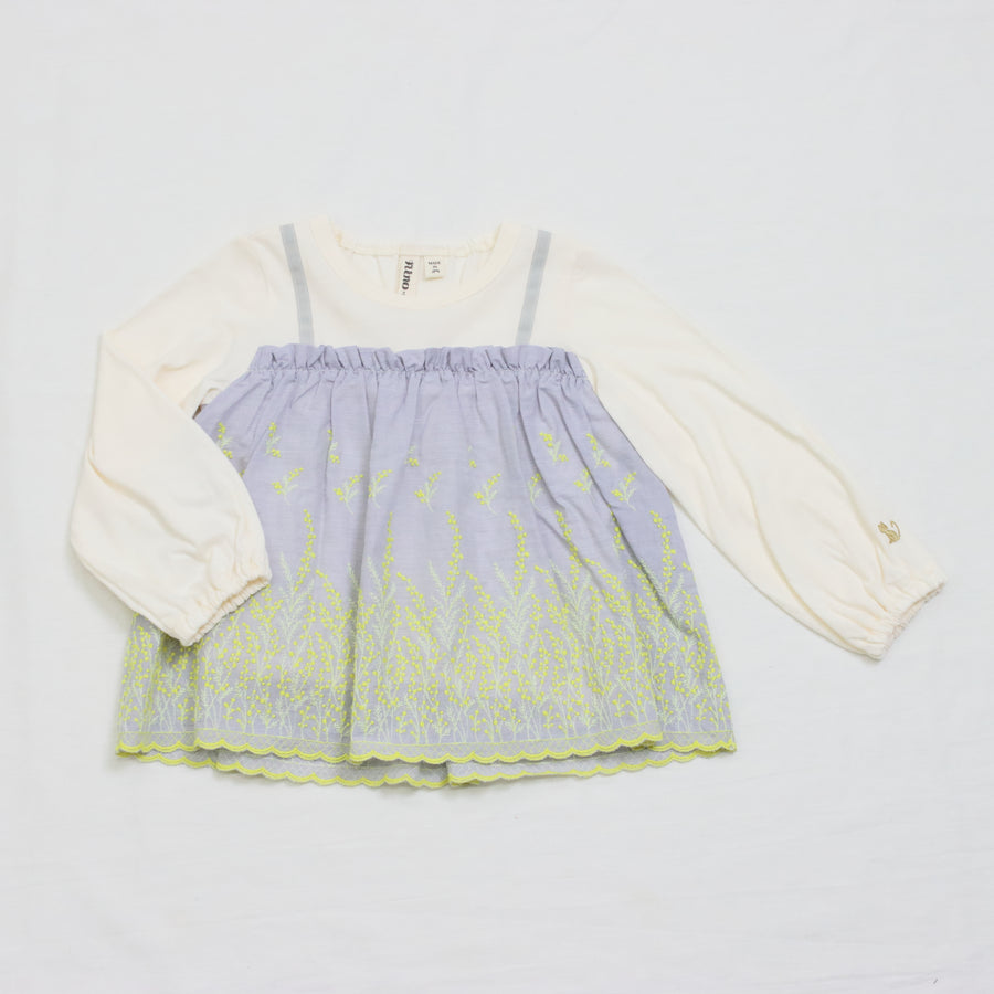 カットワークレース　ロングTシャツ