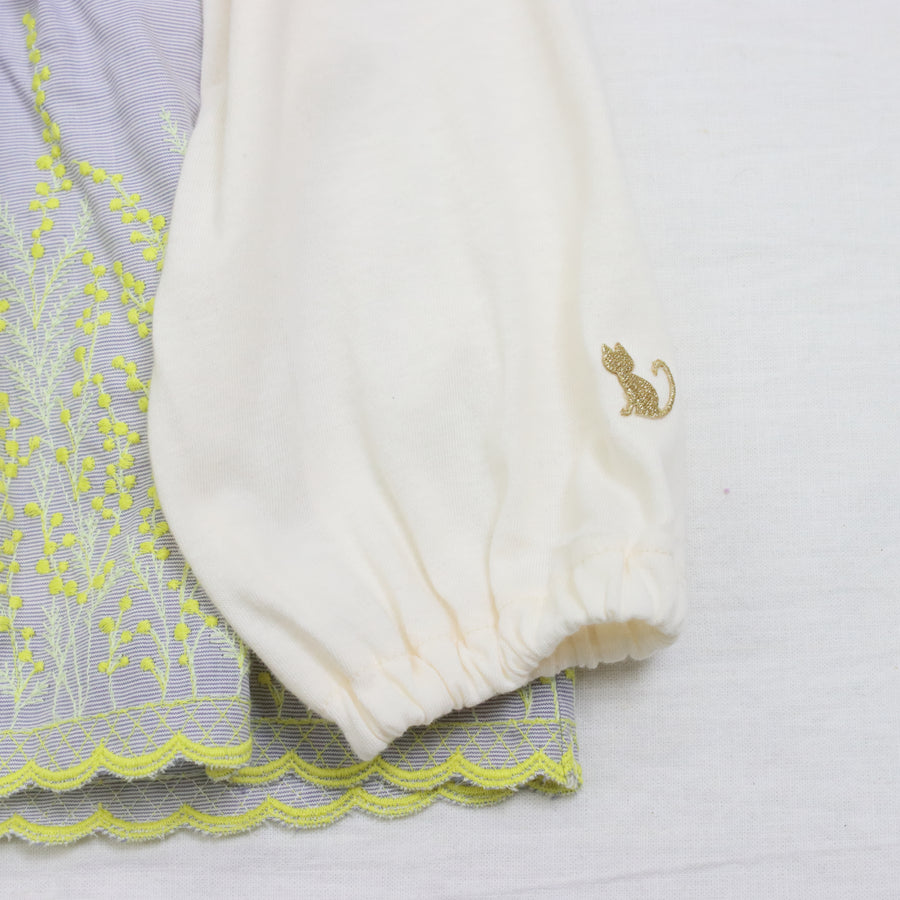 カットワークレース　ロングTシャツ