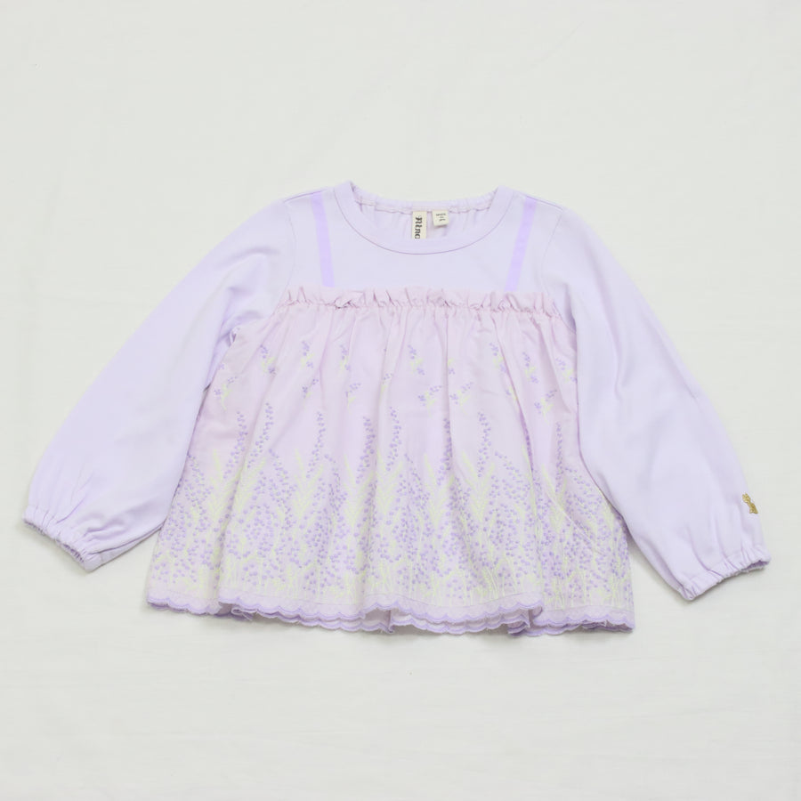 カットワークレース　ロングTシャツ