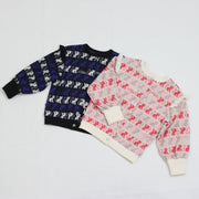 ねこボーダージャガード 2WAYプルオーバー