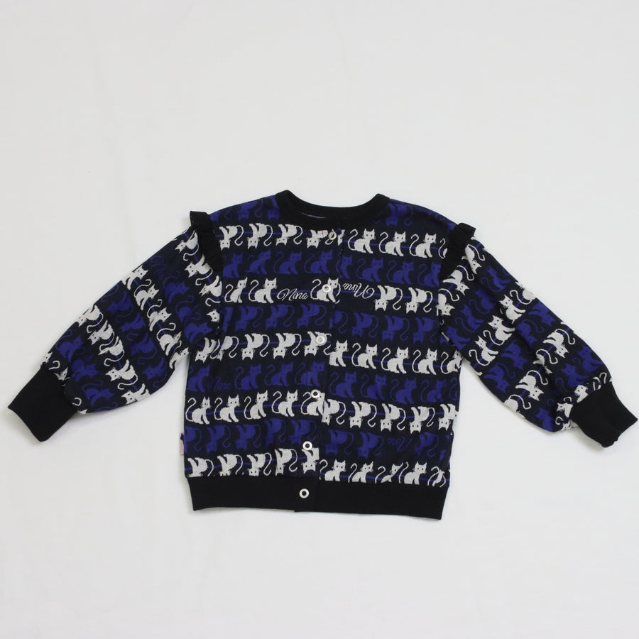 ねこボーダージャガード 2WAYプルオーバー(大人サイズ)