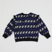 ねこボーダージャガード 2WAYプルオーバー