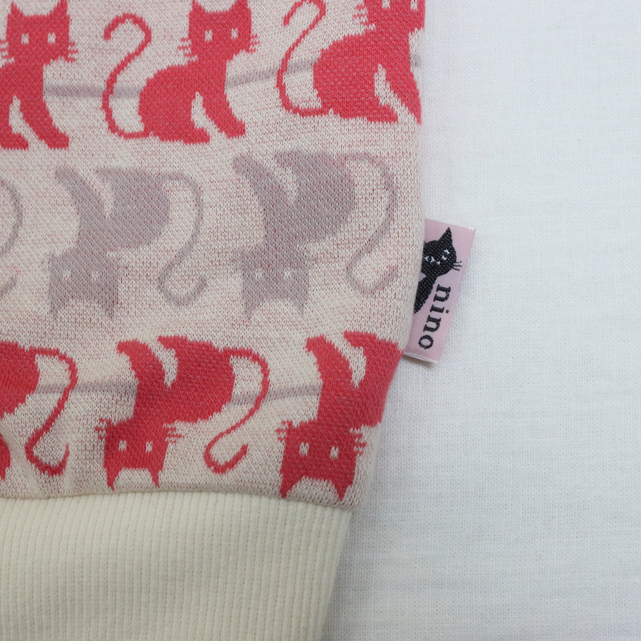 ねこボーダージャガード 2WAYプルオーバー