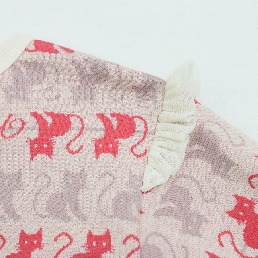 ねこボーダージャガード 2WAYプルオーバー