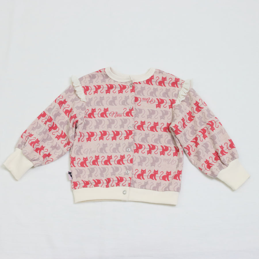 ねこボーダージャガード 2WAYプルオーバー