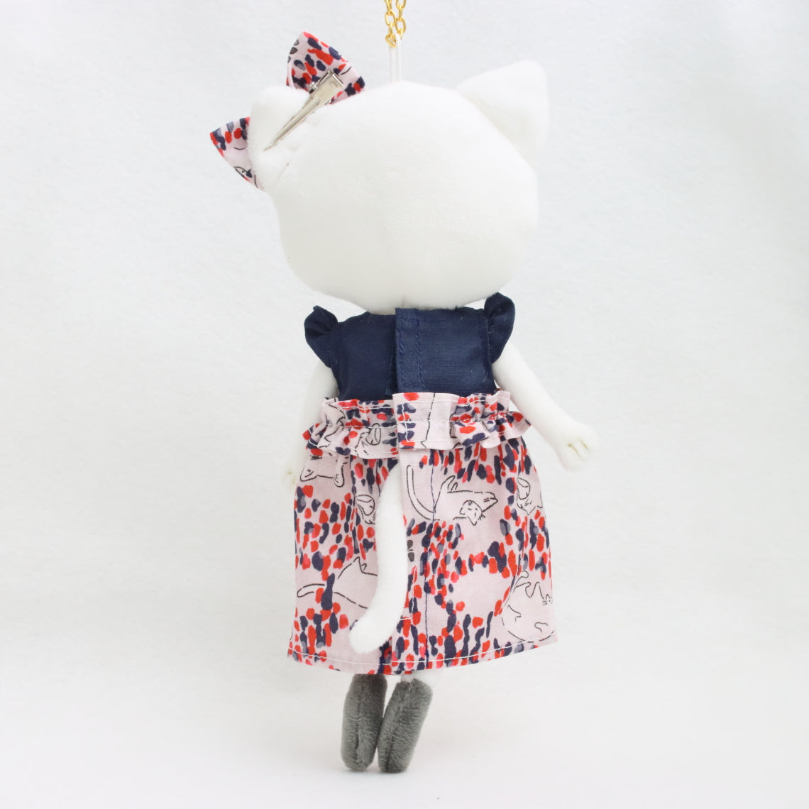 【着せ替え服】ネコプリント柄ワンピース