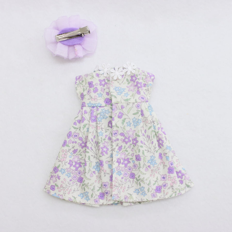 【着せ替え服】ラベンダー小花柄ワンピース