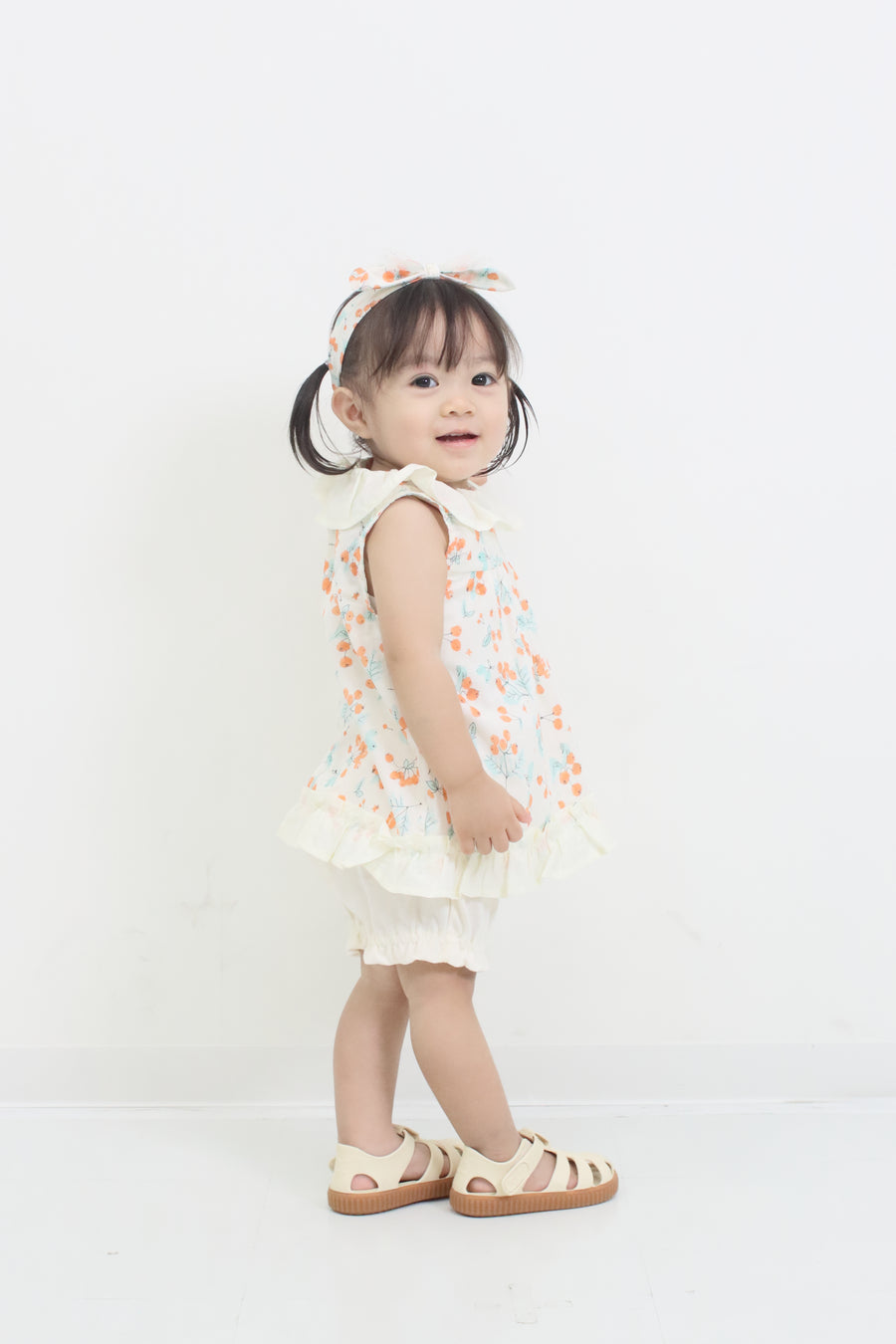 オレンジベリープリント　Babyスーツ