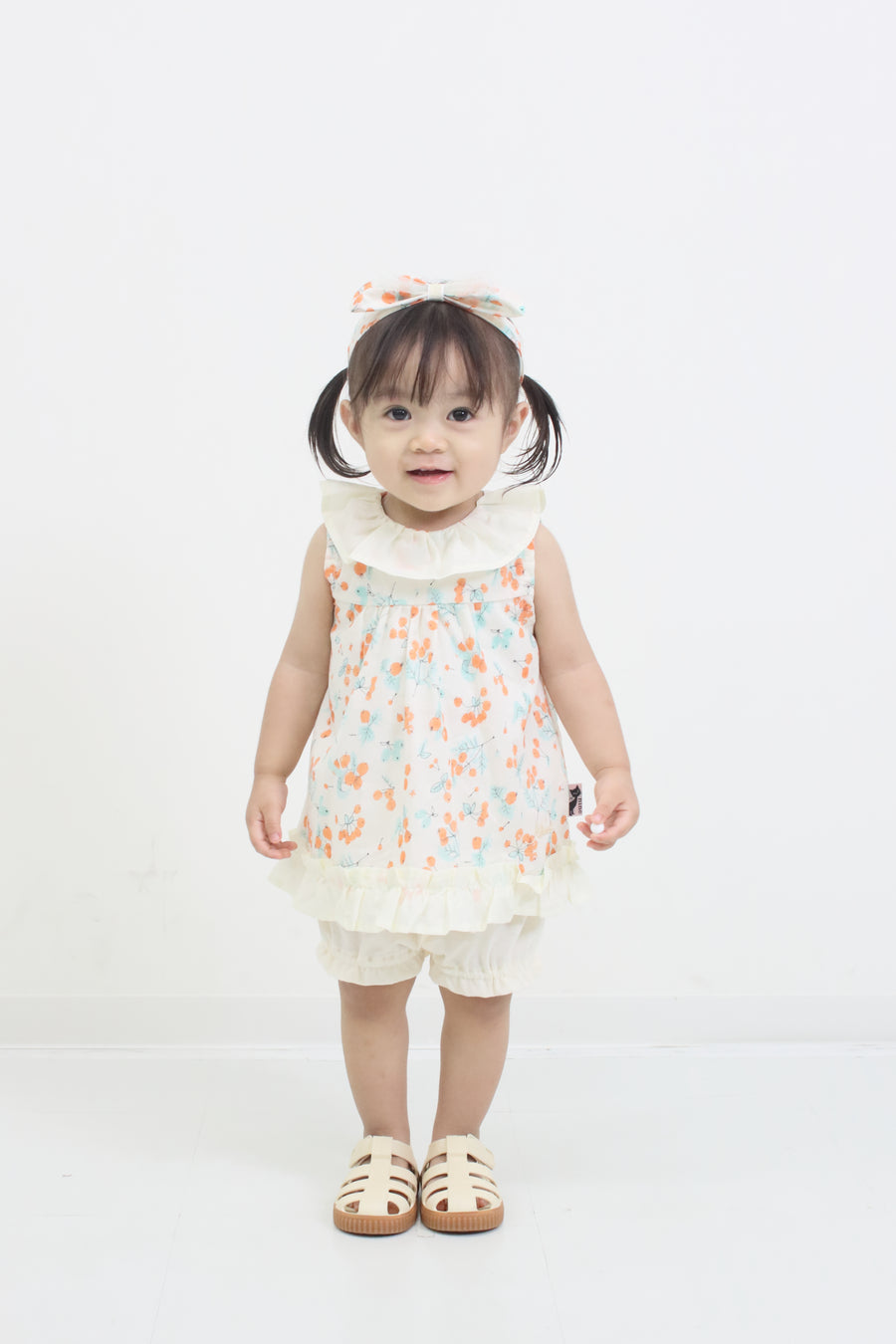 オレンジベリープリント　Babyスーツ