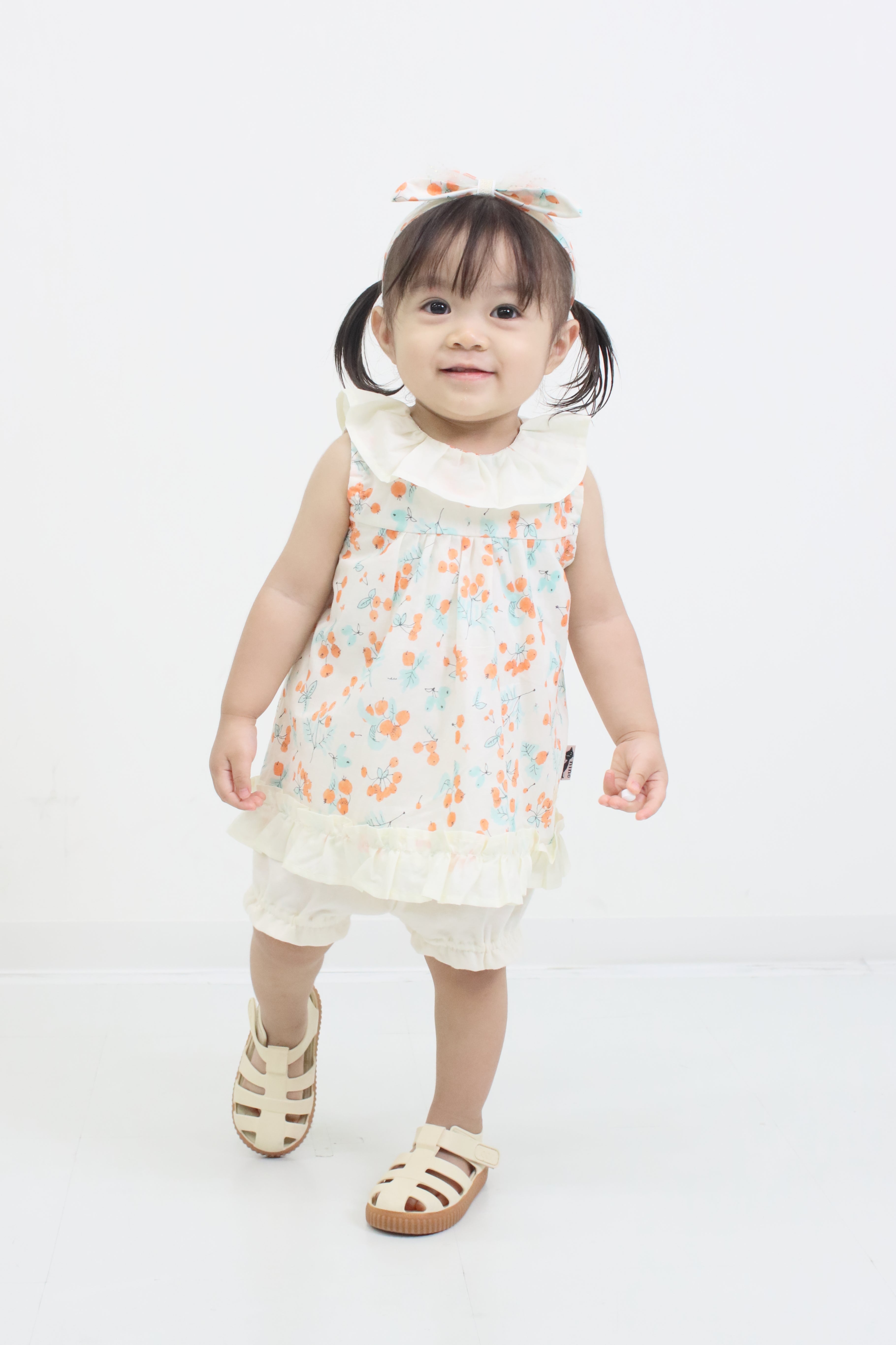 オレンジベリープリント　Babyスーツ