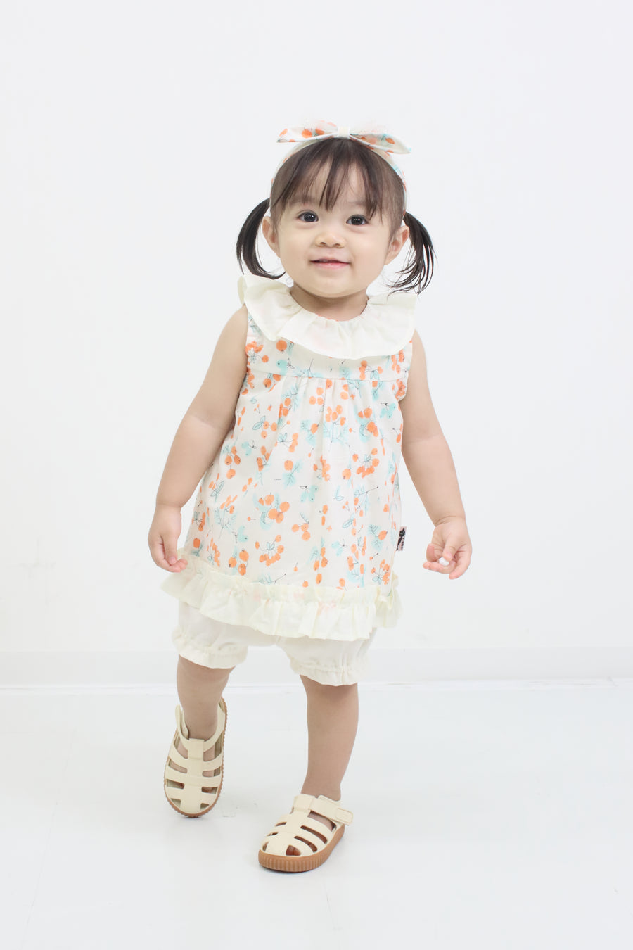 オレンジベリープリント　Babyスーツ