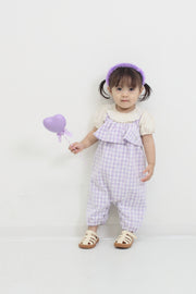 ギンガムレース　ベビーサロペット